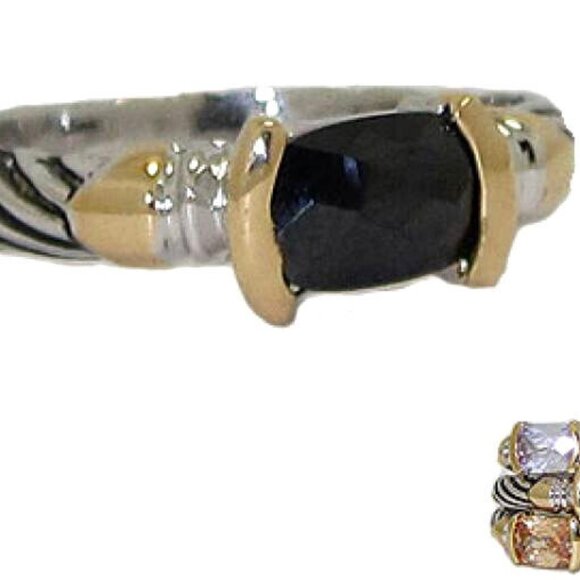 Cable stack ring champagne pink jet white green lavender Sizes 5 - 10 NWT - Picture 2 of 12